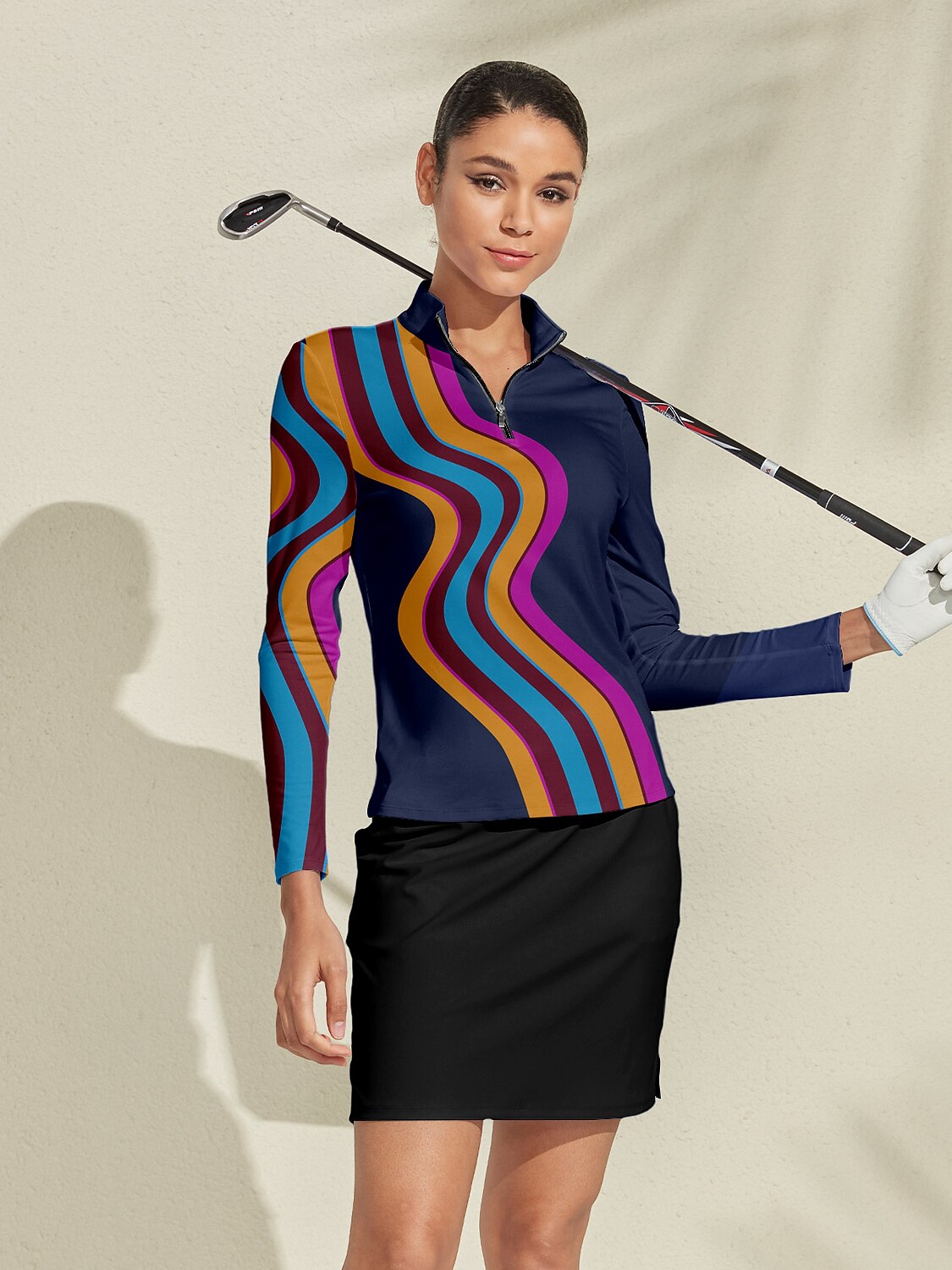 Air Brush Golf Shirt Quarterzip UPF50+