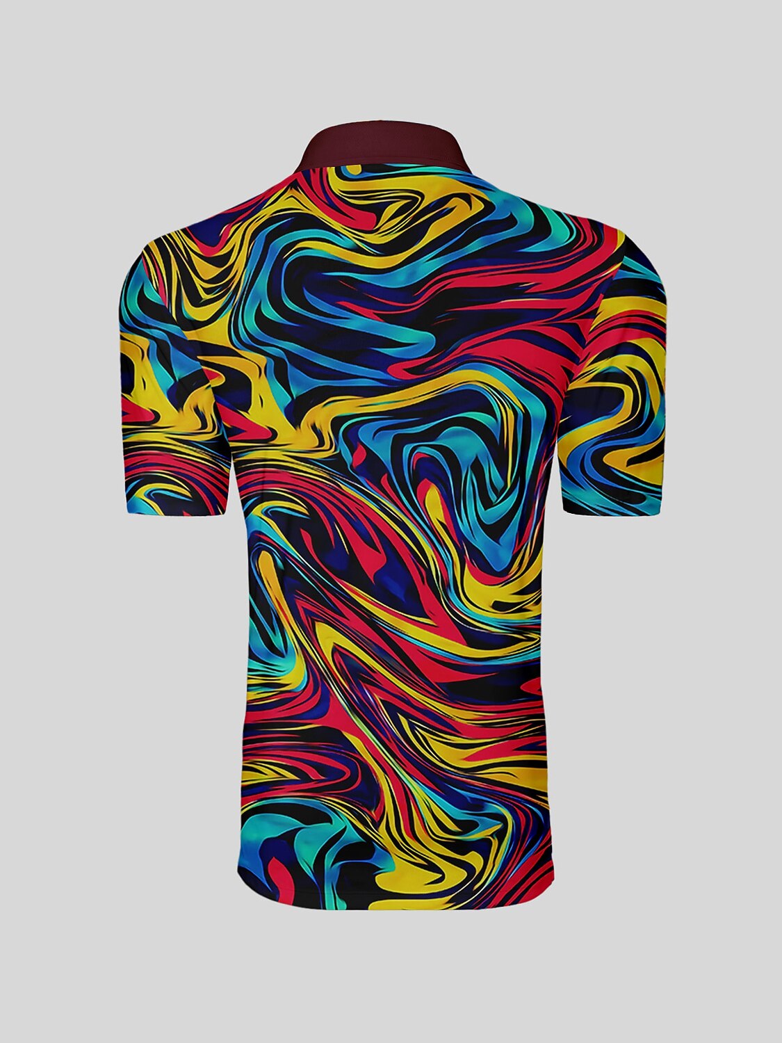 Inked Skins Men's Ribbed Collar Polo Top UPF50+