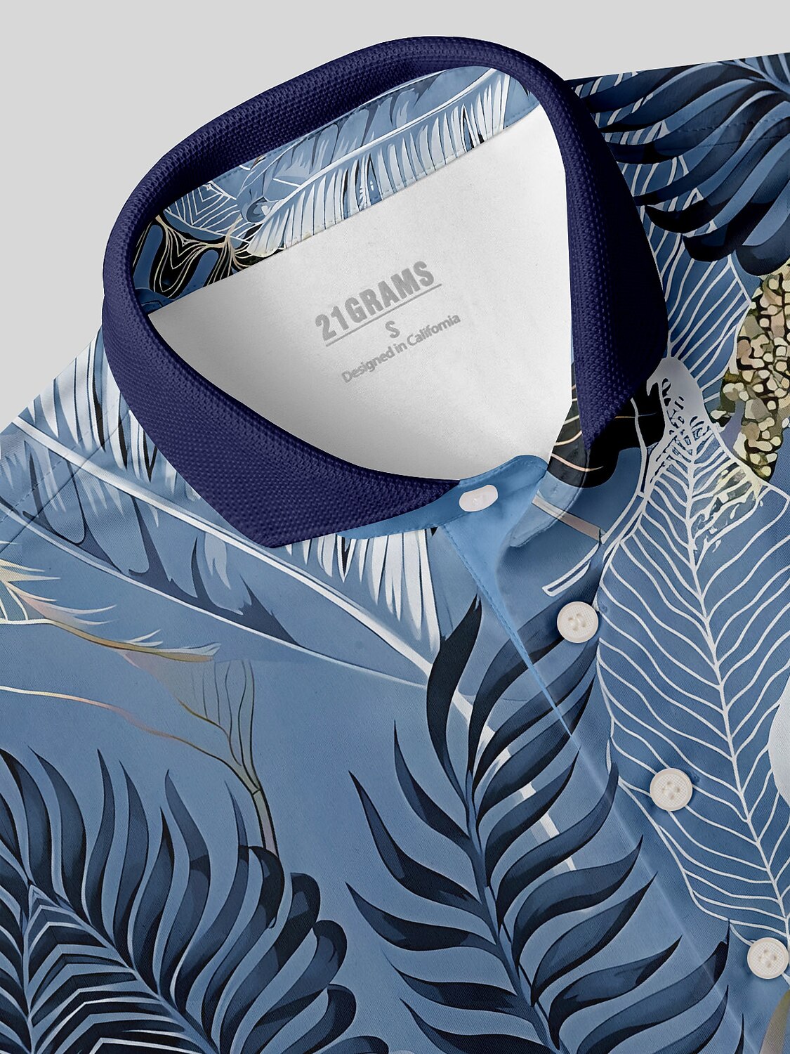 Hyped-up Tropical Men's Ribbed Collar Polo Top UPF50+