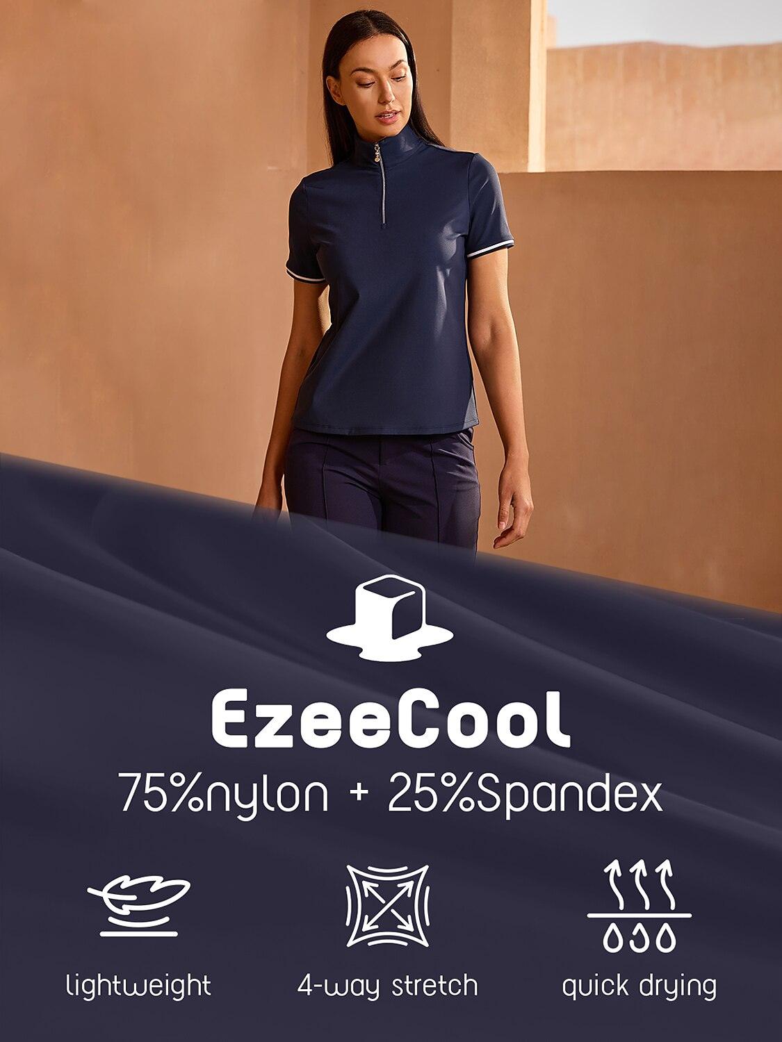 Navycore Short Sleeve Ribbed Collar Quarterzip UPF50+