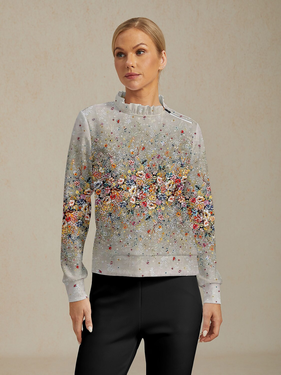 Botanical Energy Ruffle Collar Golf Sweatshirt