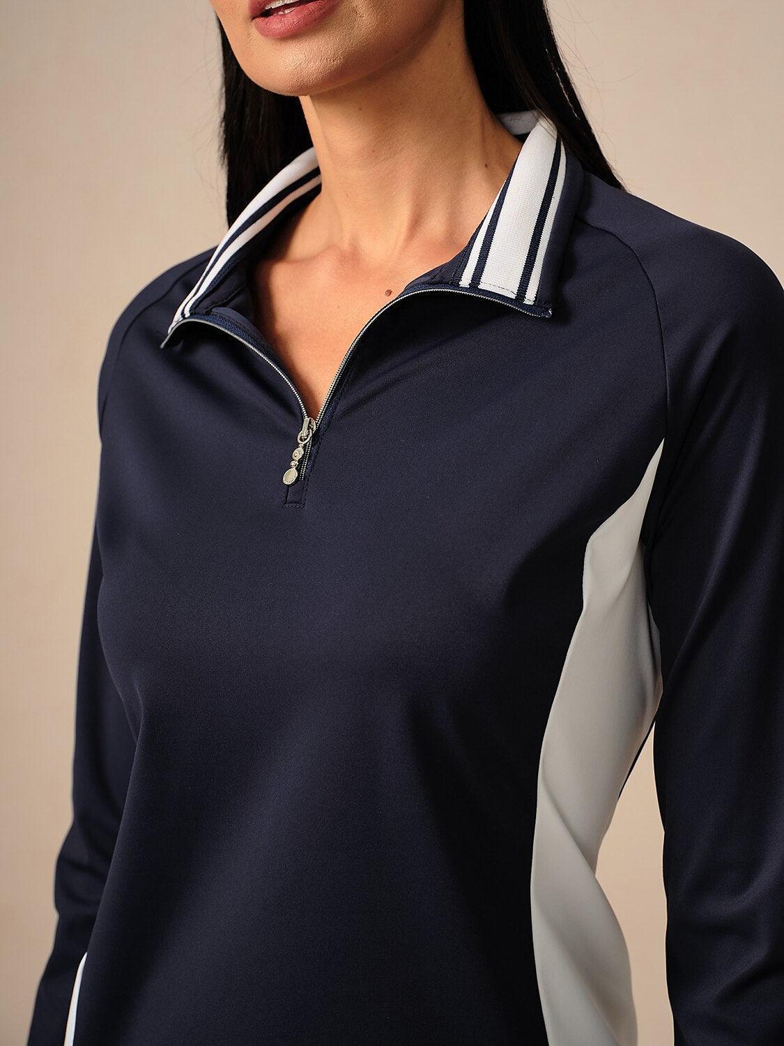Navycore Long Sleeve Color Block Quarterzip UPF50+
