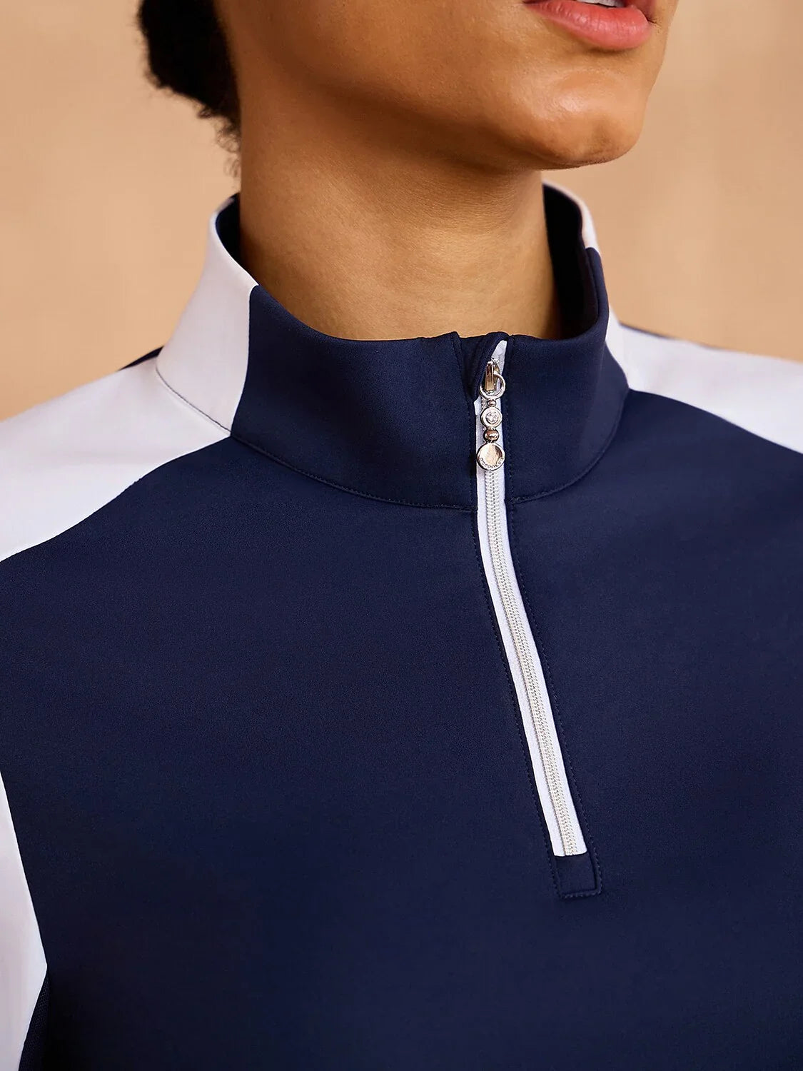 Navycore Long Sleeve Color Block Mesh Quarterzip UPF50+