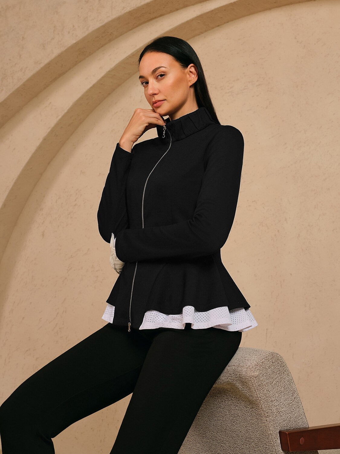 More Than Basic Ruffle Golf Jacket