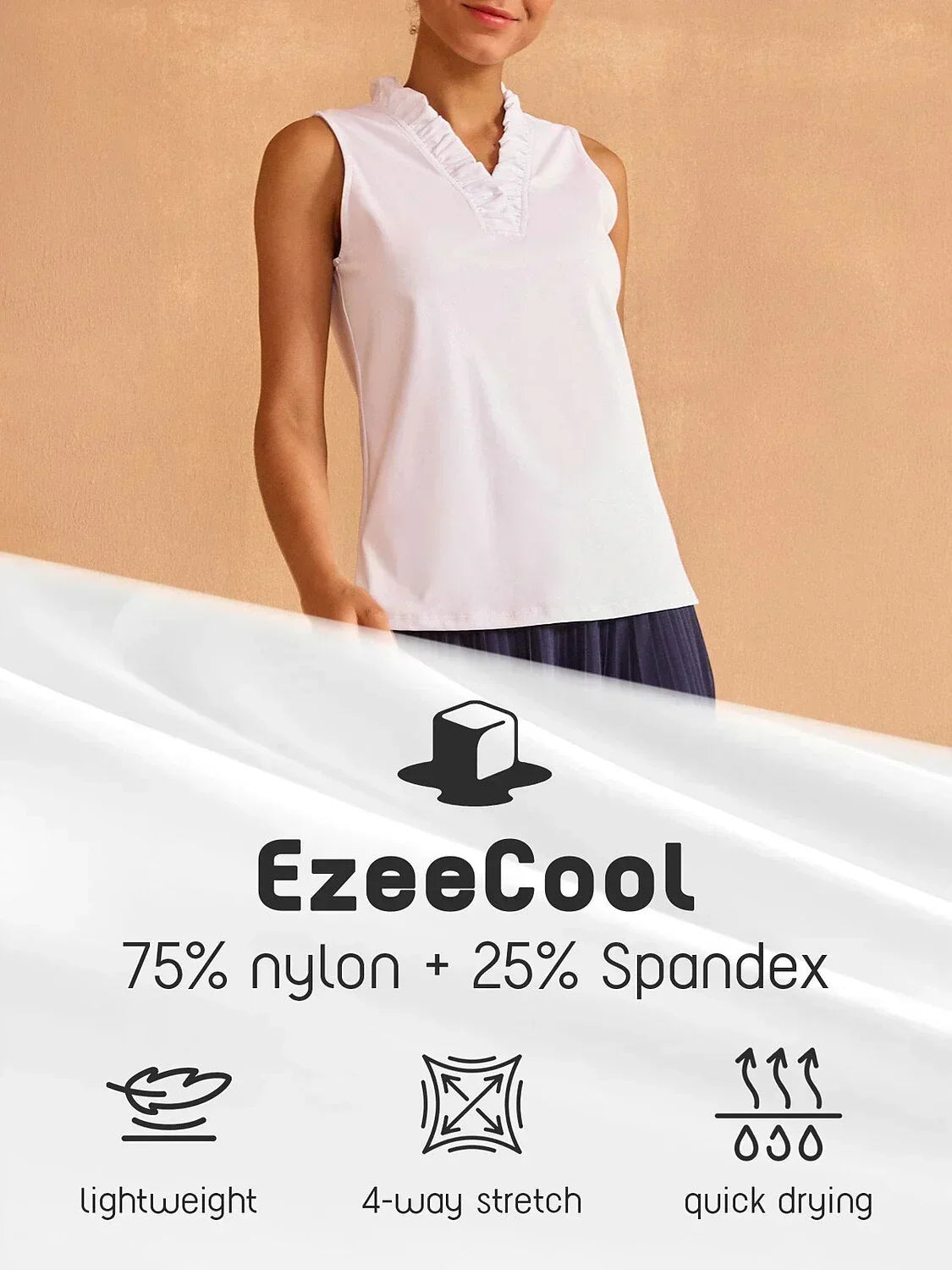 More Than Basic Ruffle V-Neck Tank Top UPF50+