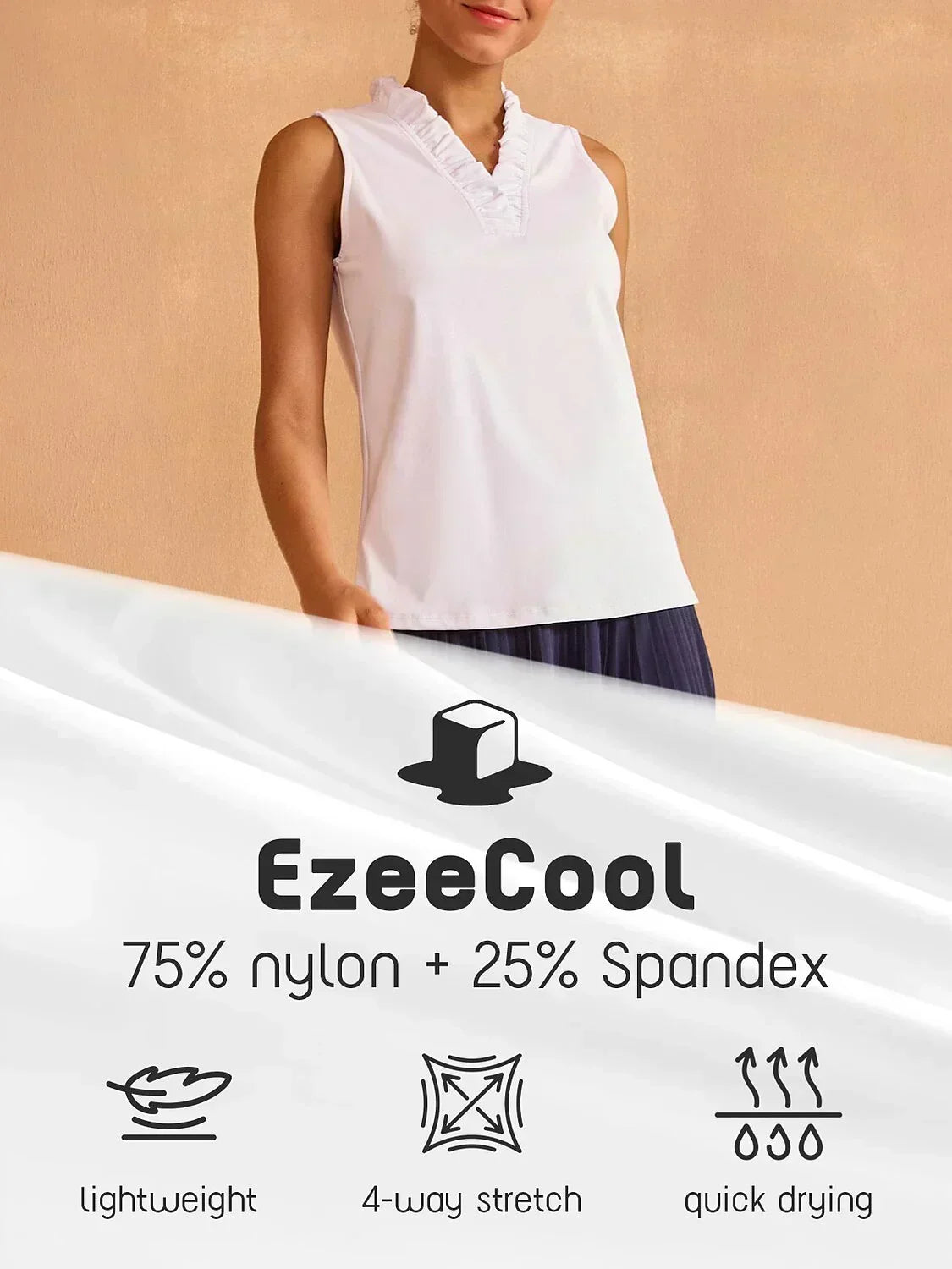 More Than Basic Ruffle V-Neck Tank Top UPF50+