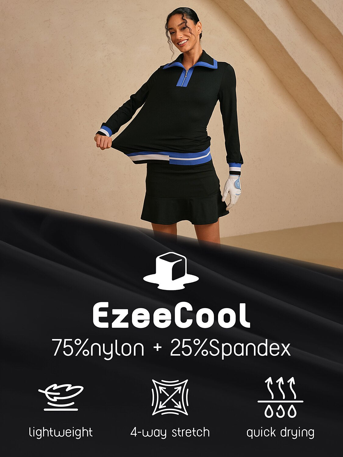 Navycore Color Block Lapel Golf Polo Shirt UPF50+