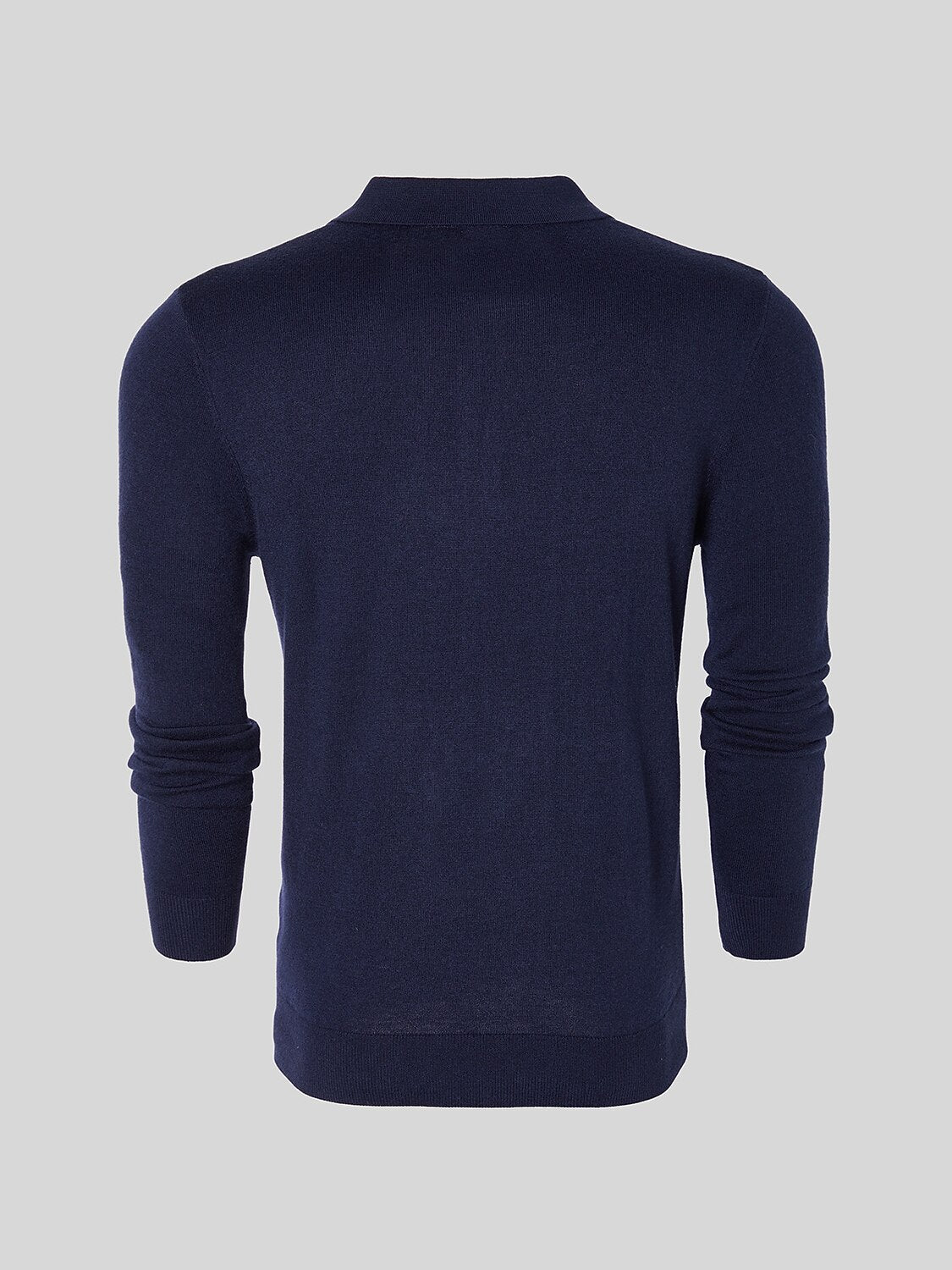 Aqua Wool Men's Long Sleeve Polo Shirt