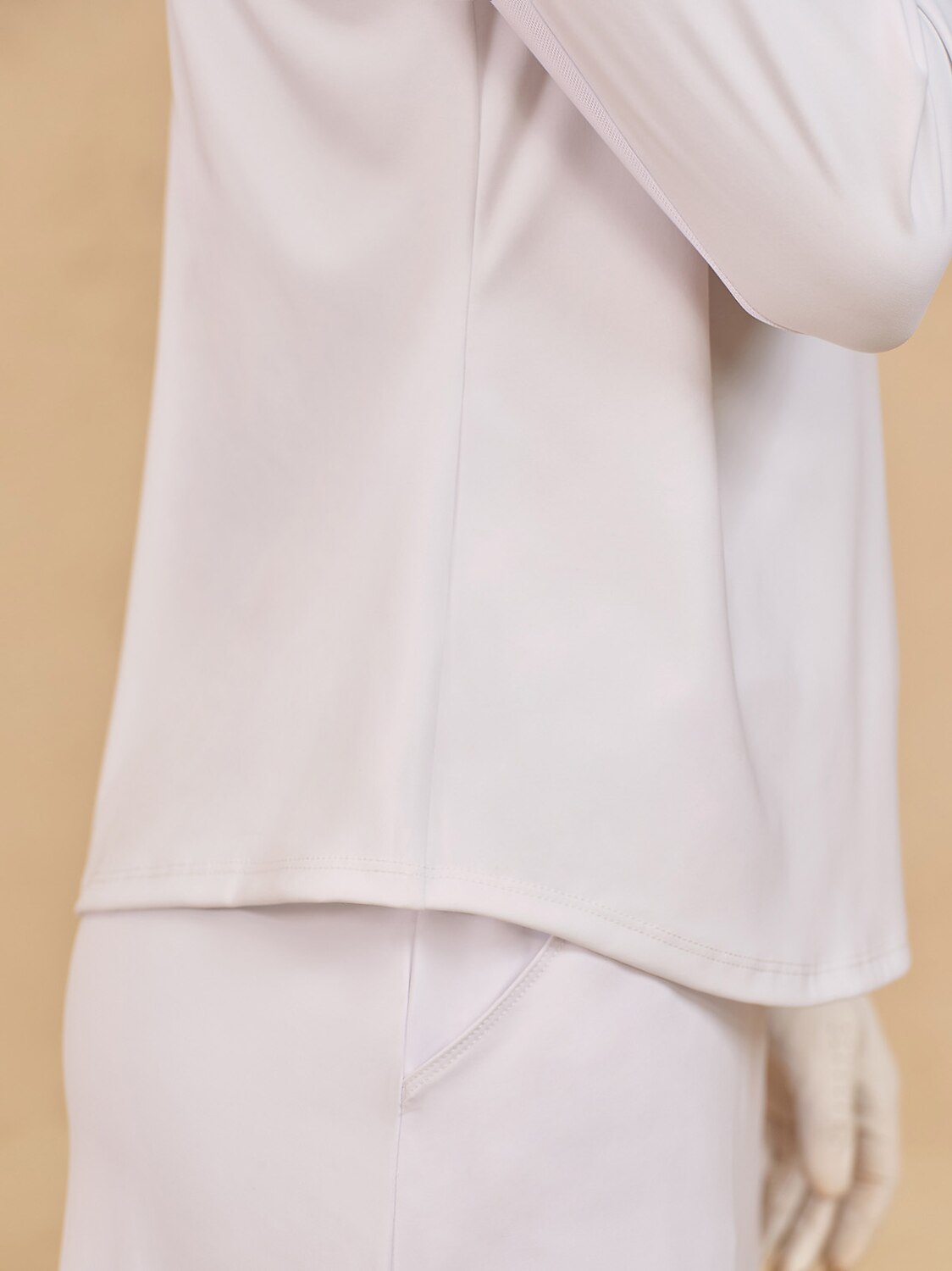 More Than Basic Ruffle V-Neck Mesh Polo Top UPF50+