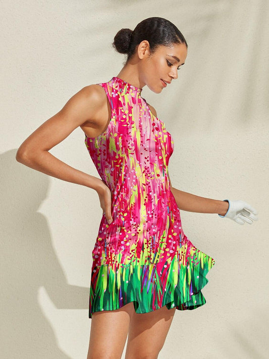 Inked Skins Ruffle 34.5 Inch Dress For Golf Pickleball & Tennis