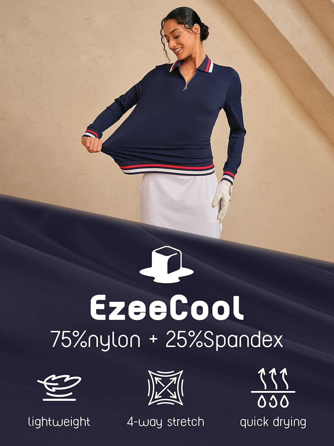 Navycore Color Block Ribbed Golf Polo Shirt UPF50+