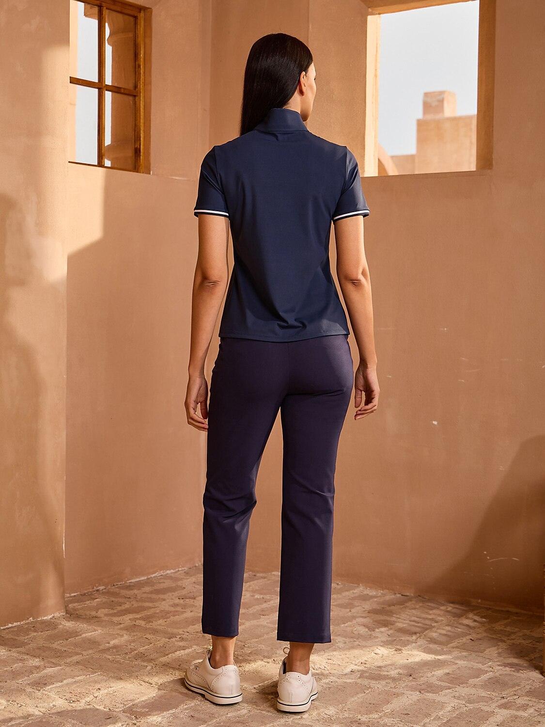 Navycore Short Sleeve Ribbed Collar Quarterzip UPF50+