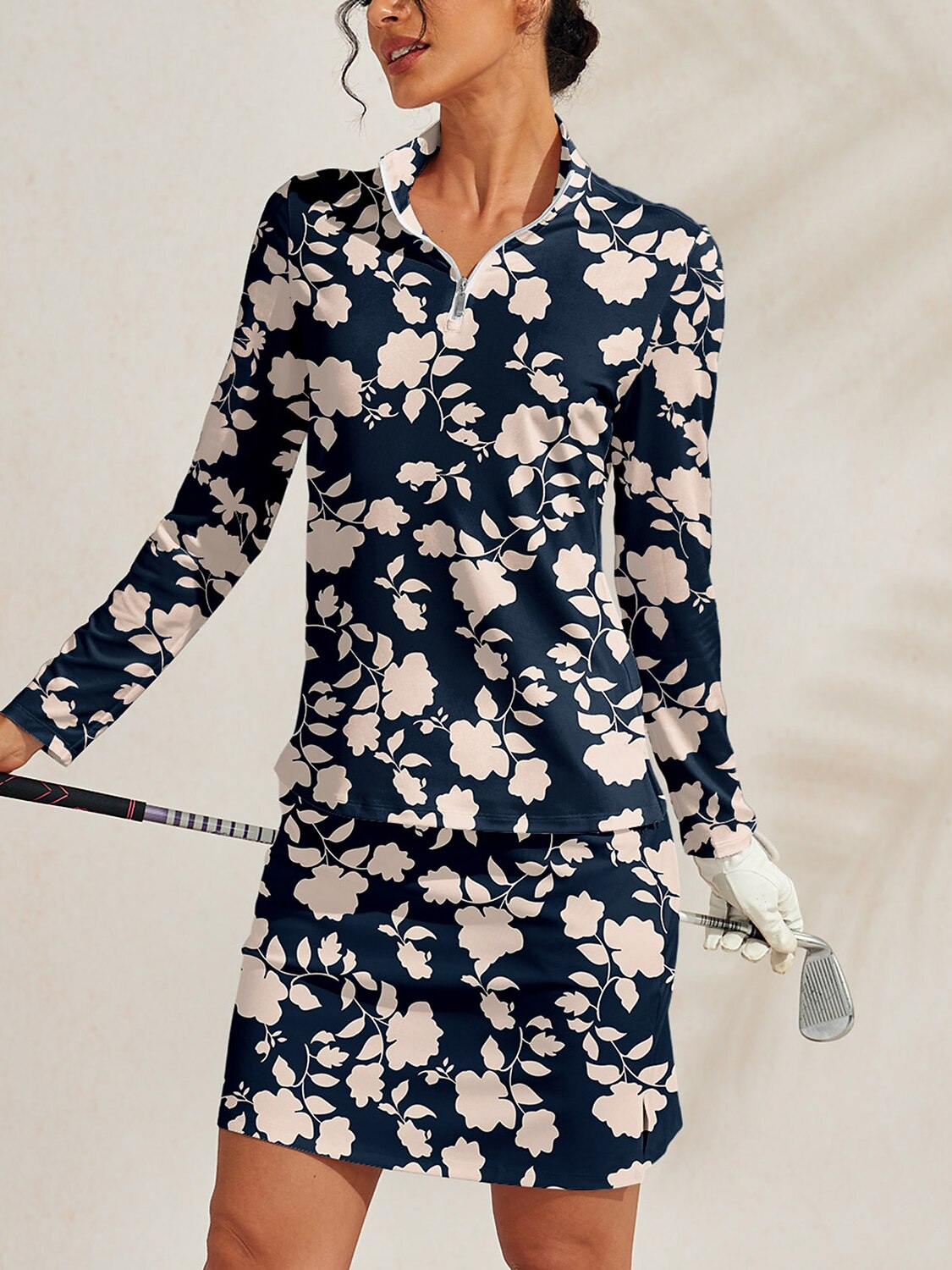 Botanical Energy Silky Golf Shirt Quarterzip UPF50+